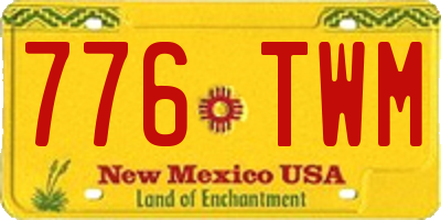 NM license plate 776TWM