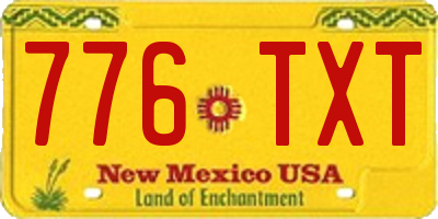NM license plate 776TXT