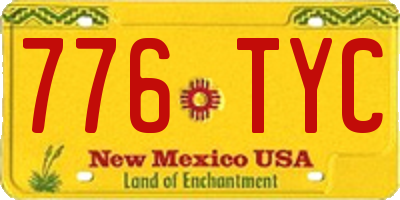 NM license plate 776TYC