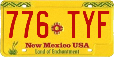 NM license plate 776TYF
