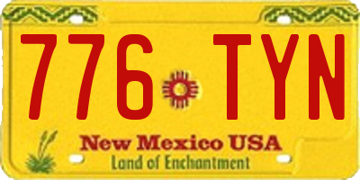 NM license plate 776TYN