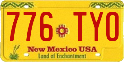 NM license plate 776TYO