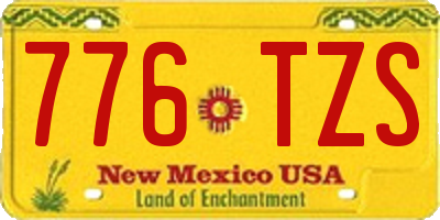 NM license plate 776TZS