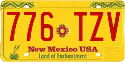 NM license plate 776TZV