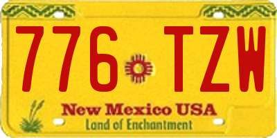 NM license plate 776TZW