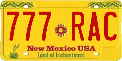 NM license plate 777RAC