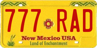 NM license plate 777RAD