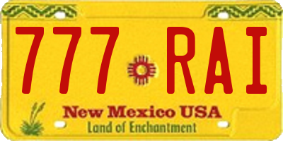 NM license plate 777RAI
