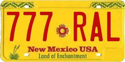 NM license plate 777RAL