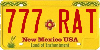 NM license plate 777RAT