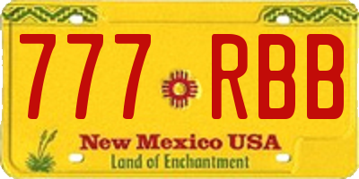 NM license plate 777RBB