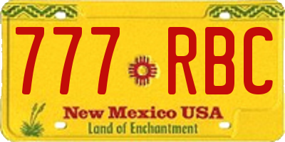 NM license plate 777RBC