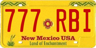 NM license plate 777RBI