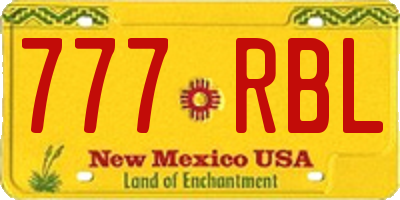 NM license plate 777RBL