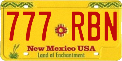 NM license plate 777RBN