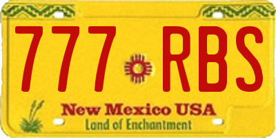NM license plate 777RBS