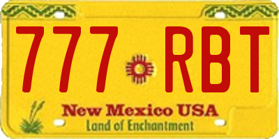 NM license plate 777RBT