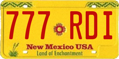 NM license plate 777RDI