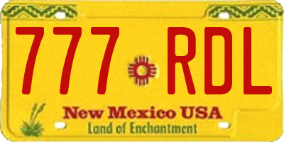 NM license plate 777RDL