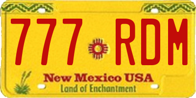 NM license plate 777RDM
