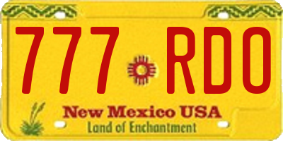 NM license plate 777RDO