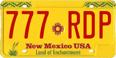 NM license plate 777RDP