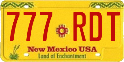 NM license plate 777RDT