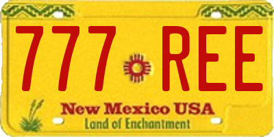 NM license plate 777REE