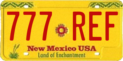 NM license plate 777REF
