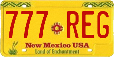NM license plate 777REG