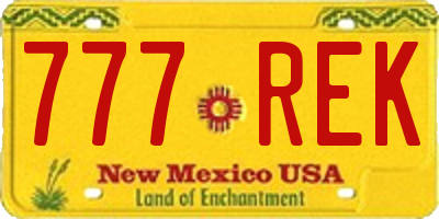 NM license plate 777REK
