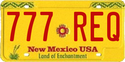 NM license plate 777REQ