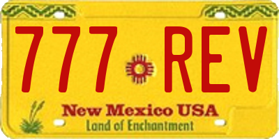 NM license plate 777REV