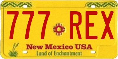 NM license plate 777REX