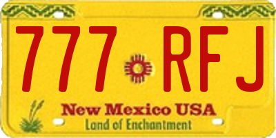 NM license plate 777RFJ