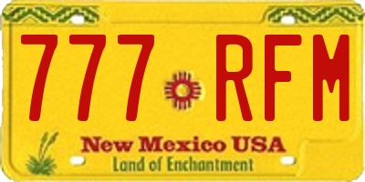 NM license plate 777RFM