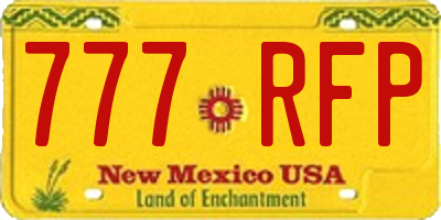 NM license plate 777RFP
