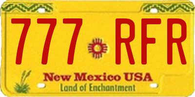 NM license plate 777RFR