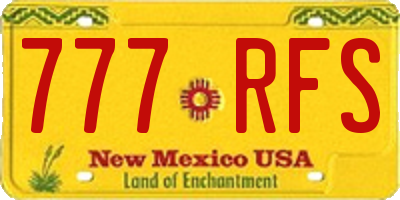 NM license plate 777RFS