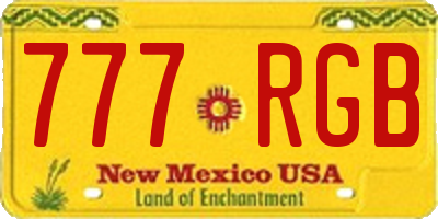 NM license plate 777RGB