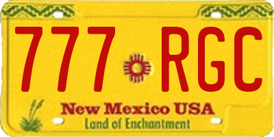 NM license plate 777RGC