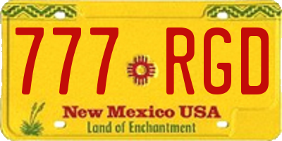 NM license plate 777RGD