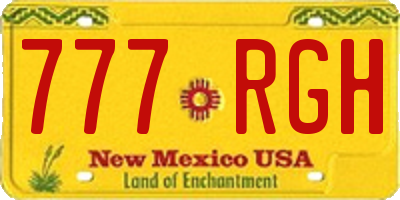 NM license plate 777RGH