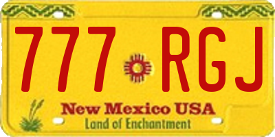 NM license plate 777RGJ