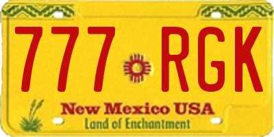 NM license plate 777RGK