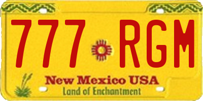 NM license plate 777RGM