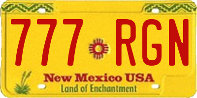 NM license plate 777RGN
