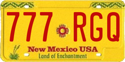 NM license plate 777RGQ