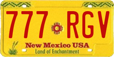 NM license plate 777RGV