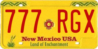 NM license plate 777RGX